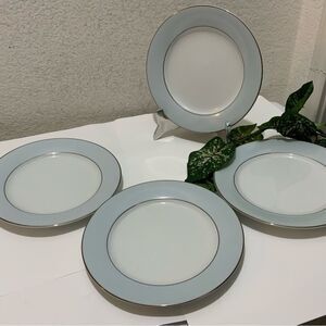 Noritake Bluedale 5533 SALAD PLATE  Light Blue Rim Vintage 1950’s Set o…
